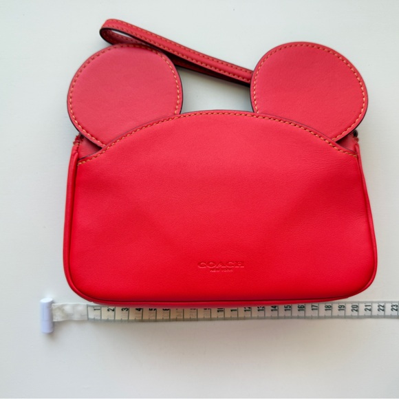 Coach x Disney Mickey Mouse Ear Leather Wristlet NWT – Red – Limited Edition